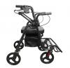 2 In 1 Rollator & Wheelchair - Black