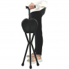 Folding Cane Chair - Black