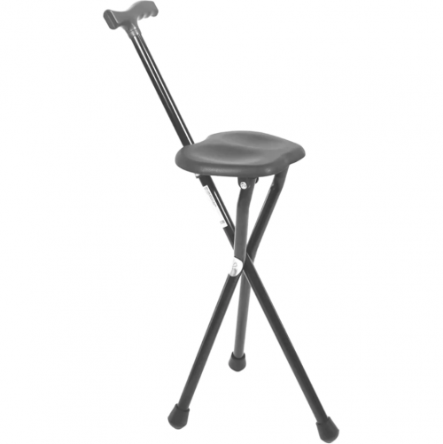 Folding Cane Chair - Black