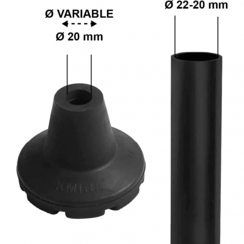 Non Slip Crutch Ferrule - Black