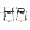 Commode Chair with Adjustable Seat - Black