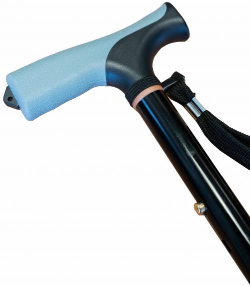 Black Gel Grip Folding Cane handle