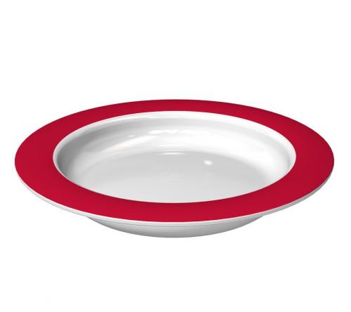 Ornamin: Small plate with Sloped Base - Red side view