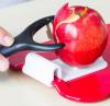 Food Prep Aid for Ornamin Non Slip Boards being demonstrated with an apple