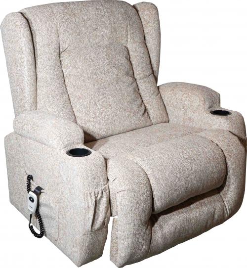 Shannon Bariatric  Dual Motor Rise & Recliner Chair Oat - Side view seated position