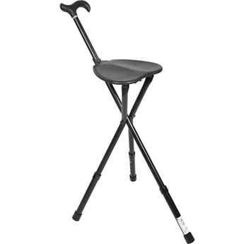 Folding Cane Chair - Black